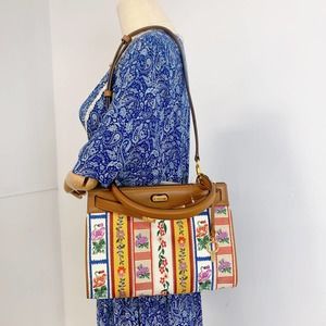 Tory Burch 71934 Lee Radziwill Ribbon Stripe Bag IN BROWN MUTIL